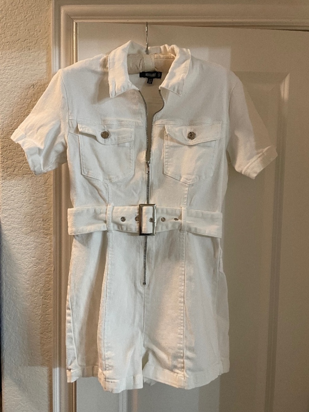 Missguided 1 piece denim shorts outfit, size 6